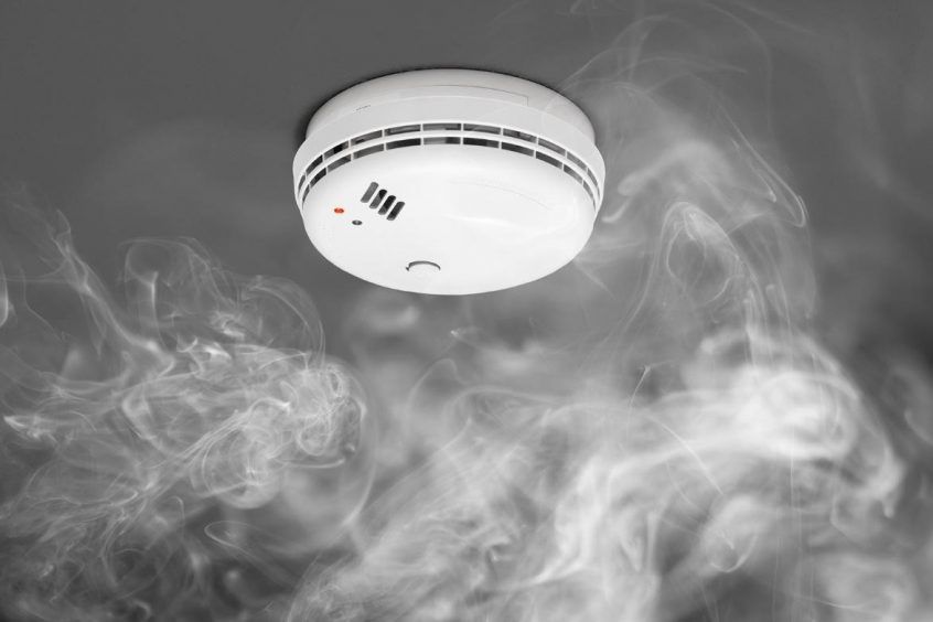 Smoke creeping towards smoke detector