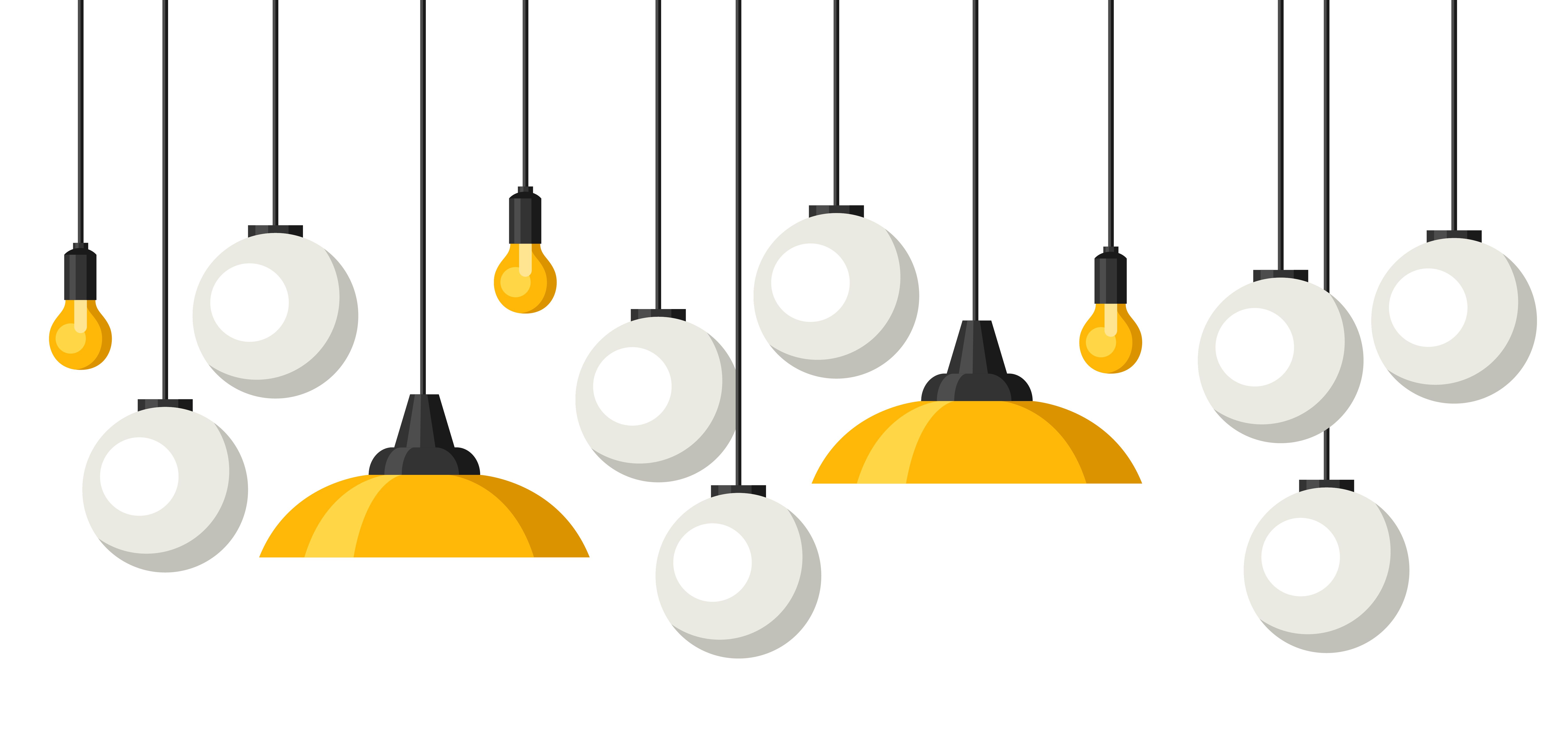Light Fixtures Lined Up